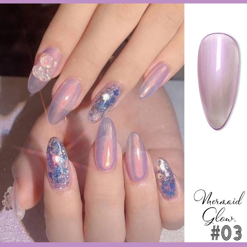 Mauve Rosa Lila Mit Perle/Aurora Schimmer | Flieder Lavendel Orchidee Holographisch Mermaid Glow Uv/Led Gel Nagellack 8Ml -Shade #03 von Etsy - NailQueenNYC