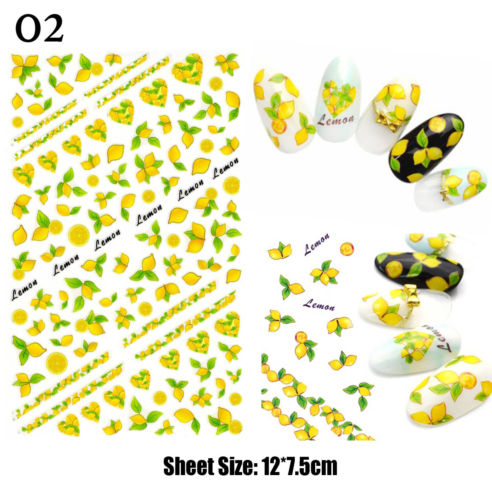 Santorini Lemon Tree Nail Art Sticker | Sommer Zitrusfrucht Tropical Squeeze Selbstklebende 3D Nagel Abziehbilder/Nagel Wraps Hohe Qualität von Etsy - NailQueenNYC