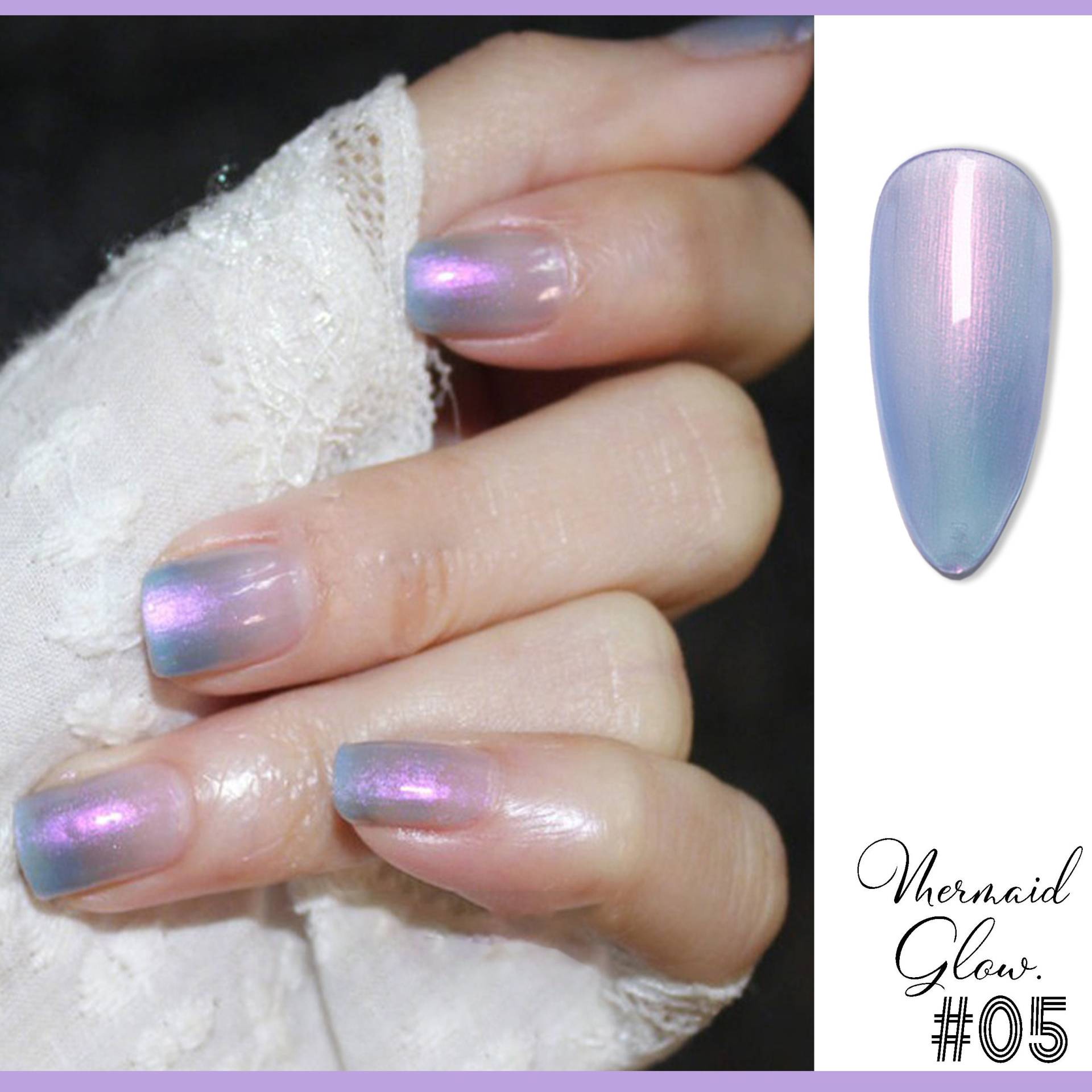 Schillerndes Violett Blau Mit Lavendel Lila Schimmer | Fee-Inspirierte Farbe Mermaid Glow Uv/Led Gel Nagellack 8Ml -Farbton #05 von Etsy - NailQueenNYC