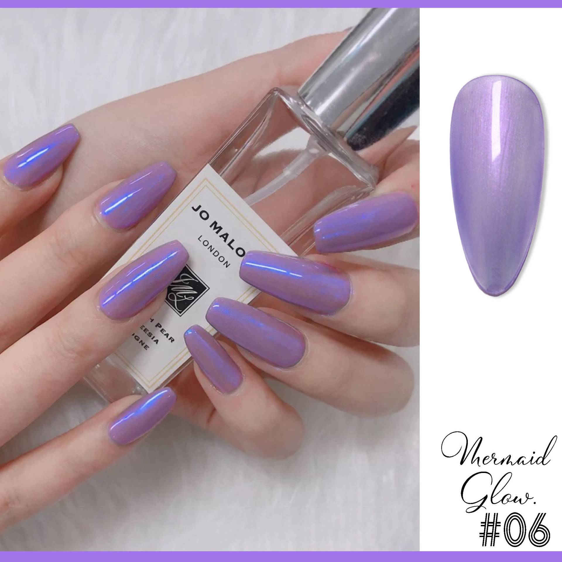 Schlichtes Helllila Mit Lavendel-Chrom-Schimmer | Opal Taro Lila Farbe Mermaid Glow Uv/Led Gel Nagellack 8Ml -Farbton #06 von Etsy - NailQueenNYC