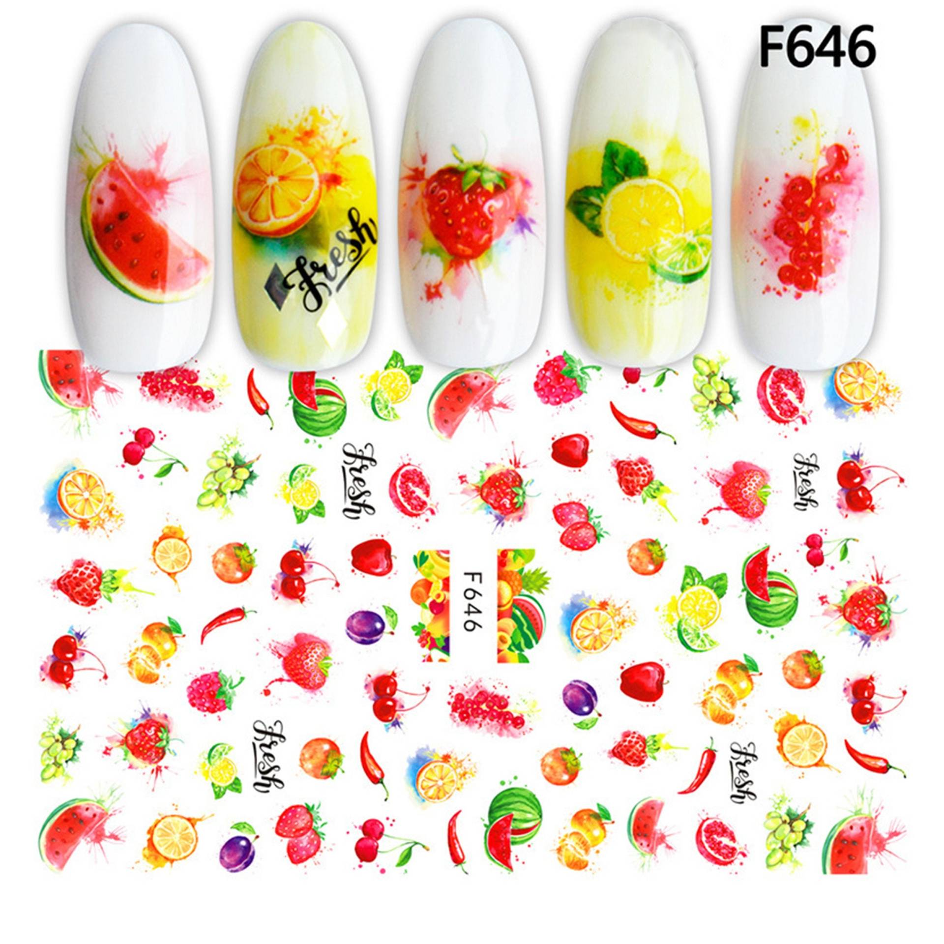 Sommer Fruit Splash Nail Art Sticker | Wassermelone Erdbeere Kirsche Orange Selbstklebende Nagel Abziehbilder Süße Obst Scheiben Diy von Etsy - NailQueenNYC