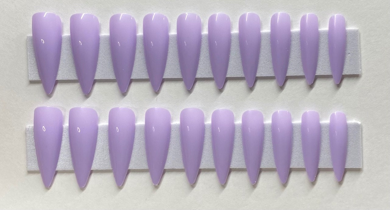 Lila Xlong Stiletto Press On Nail Kit Lila Xlong Stiletto Press On Nail Kit von Etsy - NailditbyTara