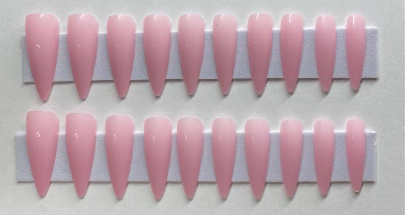 Hellrosa Xlong Stiletto Press On Nail Kit von Etsy - NailditbyTara