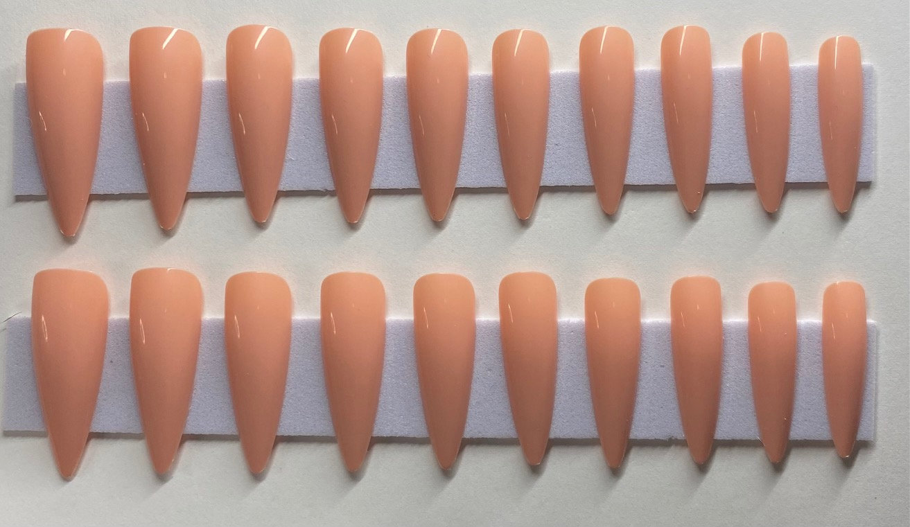 Pfirsich, Koralle, Hellorange Xlong Stiletto Press On Nail Kit von Etsy - NailditbyTara