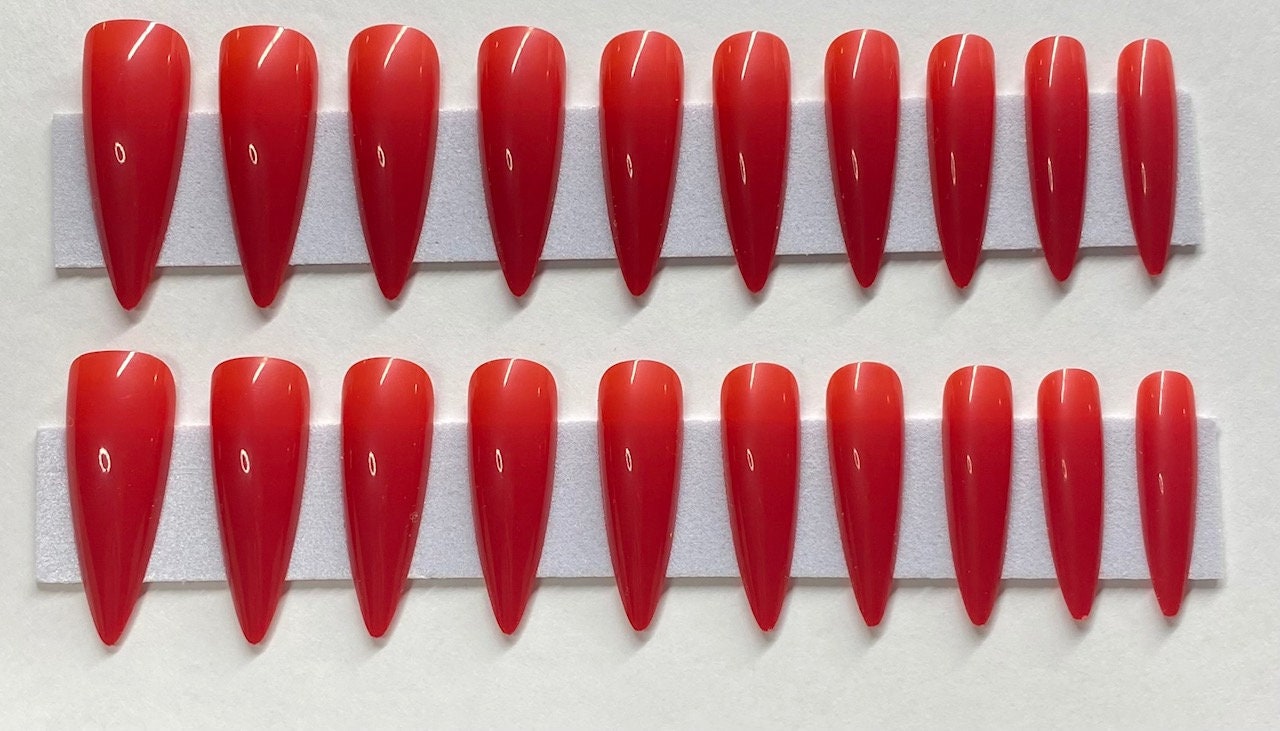 Rot Xlong Stiletto Press On Nagel Kit Rot Xlong Stiletto Press On Nagel Kit von Etsy - NailditbyTara