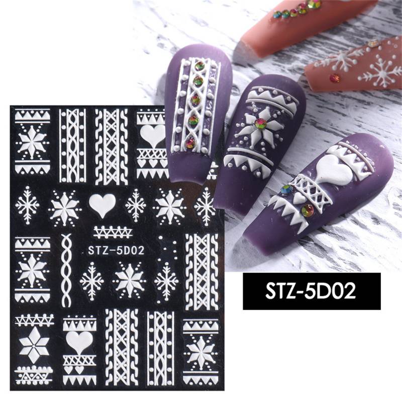 Nail Art Sticker Self Decals | 5D Embossed Peel Off Nails/Weihnachten Schneeflocke von Etsy - NailsArtDesign