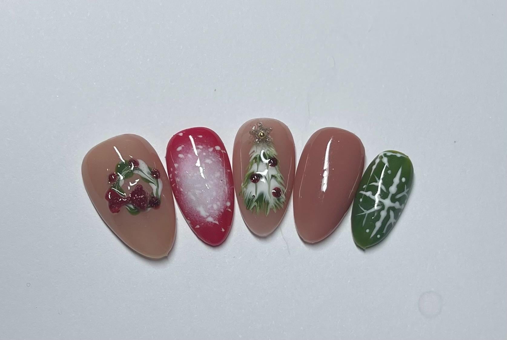 Niedliche Weihnachtsrote Und Grüne Schneeflocken von Etsy - NailsbyEty