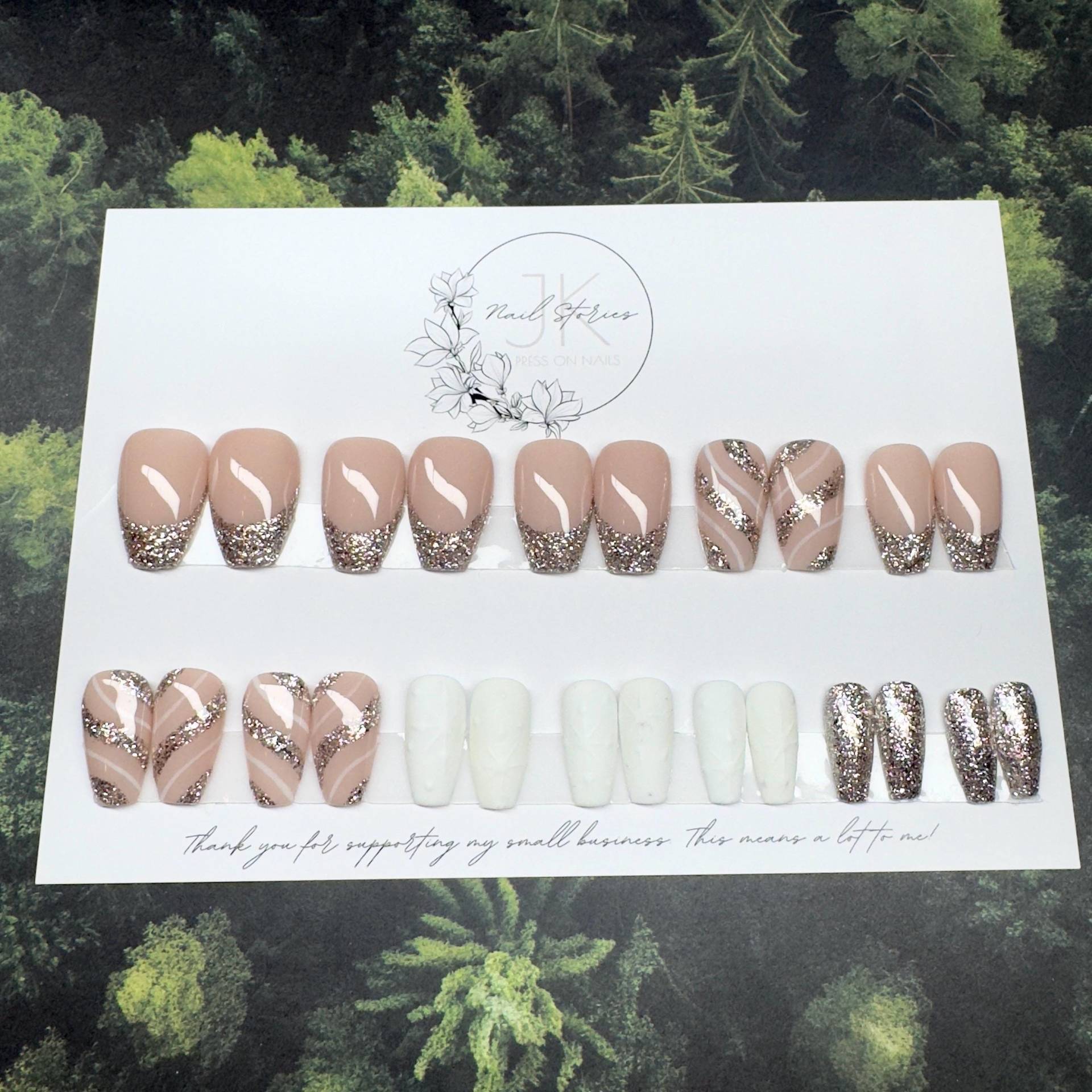 French Glitzer Weiß Winter Wonderland Christmas Collection-Ready To Wear Sets-No Sizing Needed French Glitzer Weiß Winter Wonderland Christmas Collection-Ready To Wear Sets-No Sizing Needed von Etsy - NailstoriesbyJK