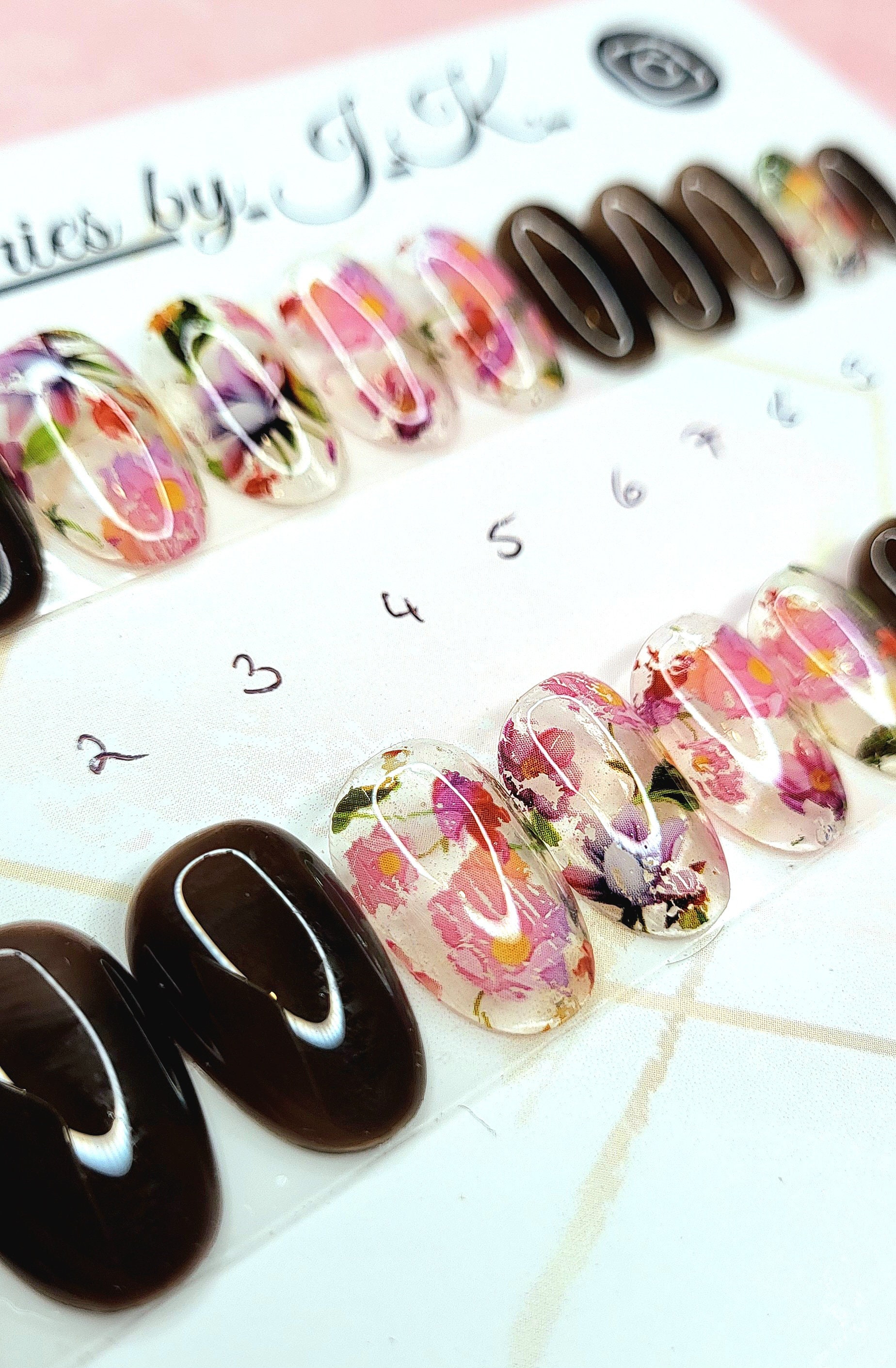 Versandfertig Ready To Ship Press On Nails - Short Oval Jelly Black Blumen Frühling Sommer Glasnails Sizingkit -Geschenkset Versandfertig Ready To Ship Press On Nails - Short Oval Jelly Black Blumen Frühling Sommer Glasnails Sizingkit -Geschenkset von Etsy - NailstoriesbyJK