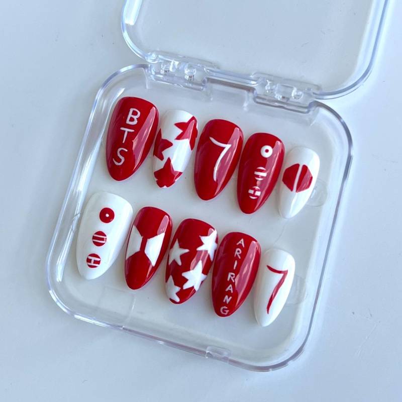 Bts Press On Nails 7 Stars Arirang Tour Themed Bts Press On Nails 7 Stars Arirang Tour Themed von Etsy - Nailzessa