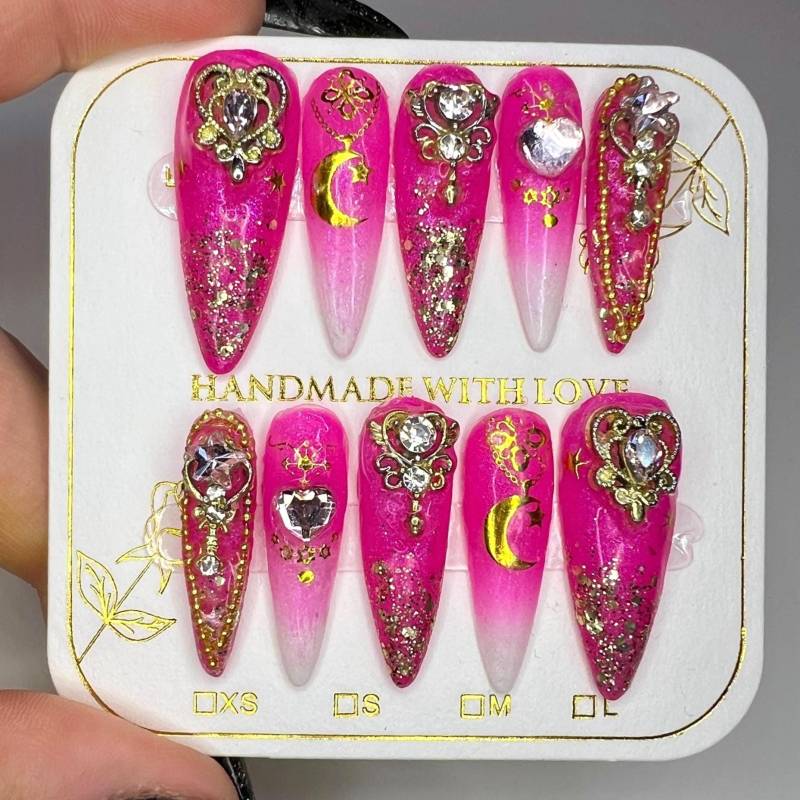 Pink Princess Press On Nails - Bollywood Vibes von Etsy - Nailzessa