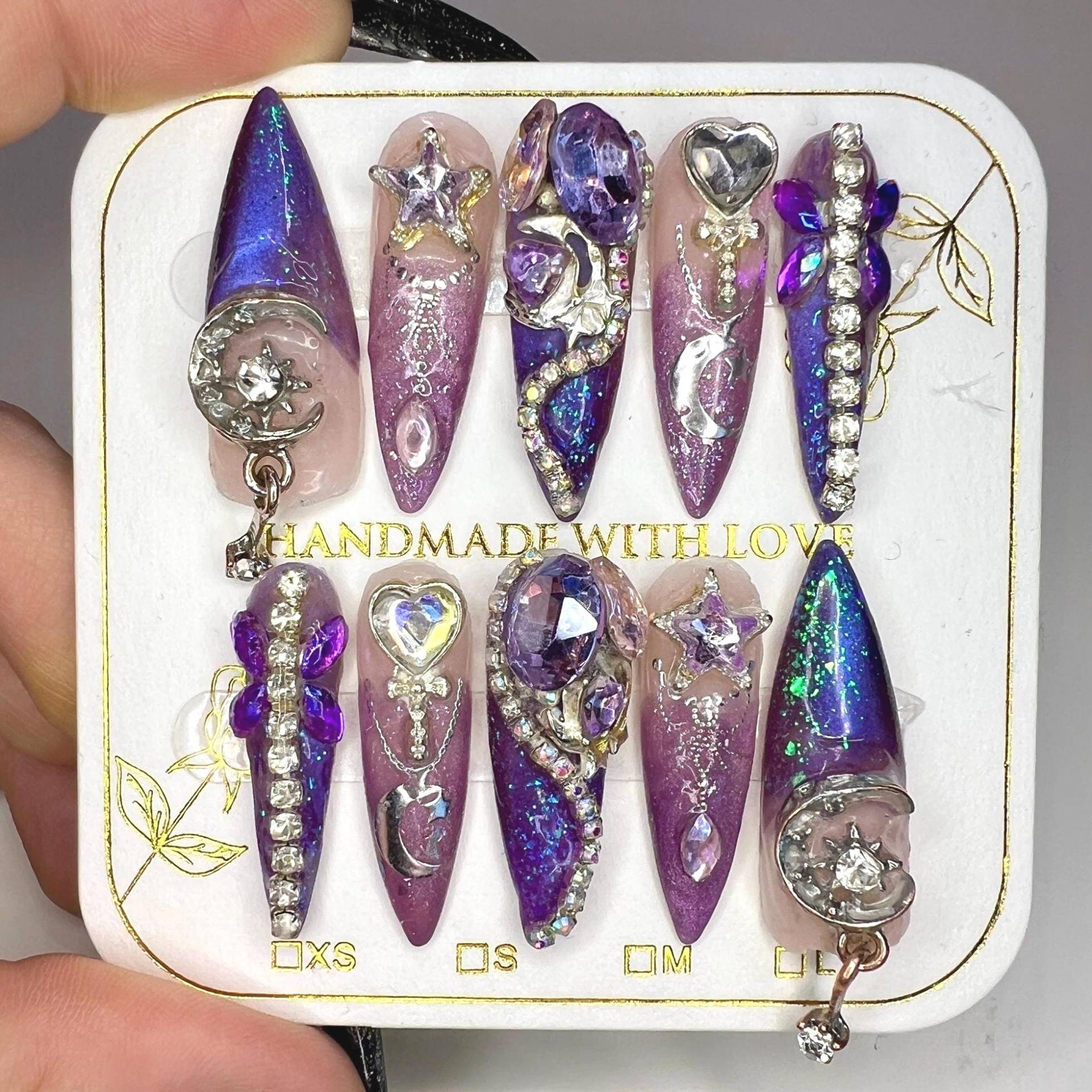 Purple Luxury Press On Nails Purple Luxury Press On Nails von Etsy - Nailzessa