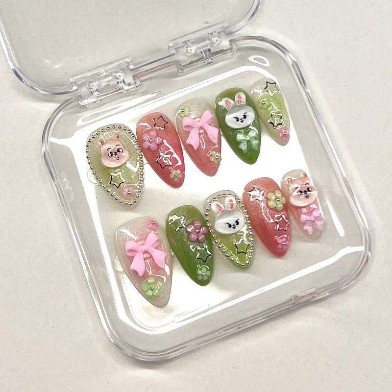 stray Kids Skzoo Minsung Han & Lee Know Press On Nails - Leebit & Quokka Kpop Press Nails von Etsy - Nailzessa