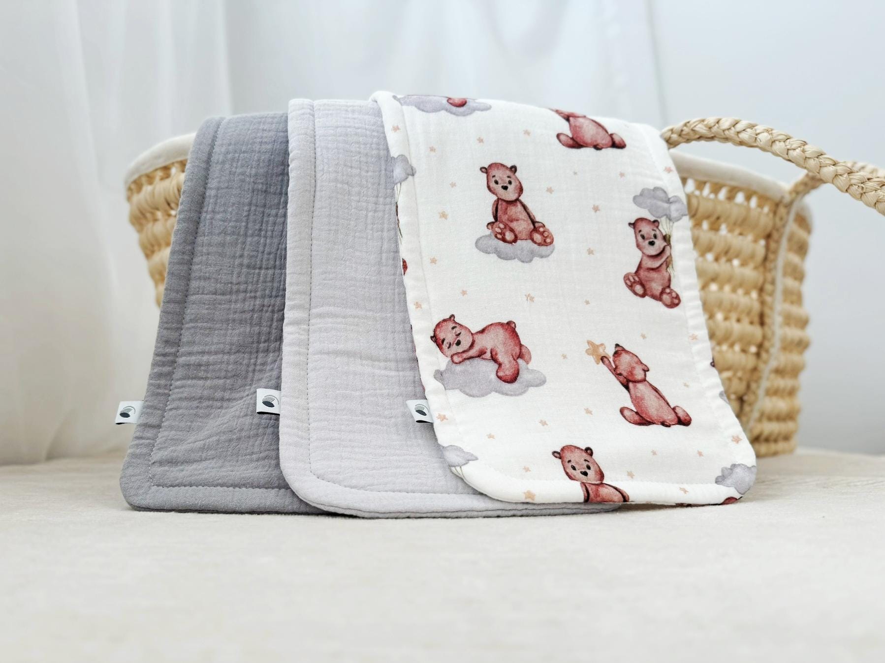 Dreilagiges Spucktuch, Baby, Geschenk, Junge, Beige, Beige von Etsy - NaturalCuddles