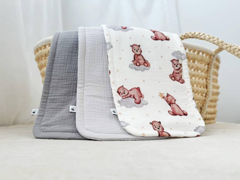 Dreilagiges Spucktuch, Baby, Geschenk, Junge, Beige, Beige von Etsy - NaturalCuddles