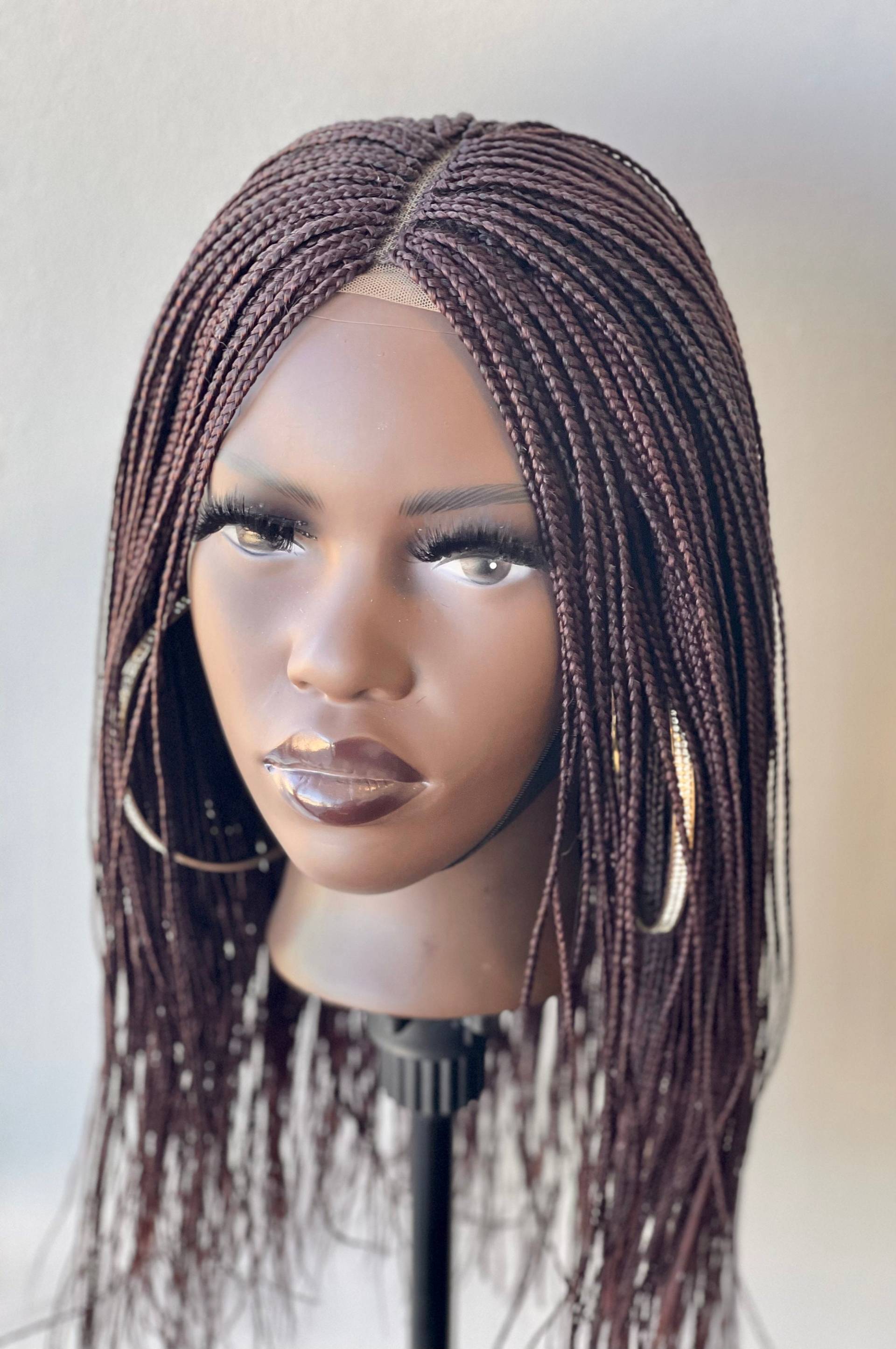 Burgund Box Braid Knotenlose Micro Lace Front Perücke von Etsy - Naturalgirlworld