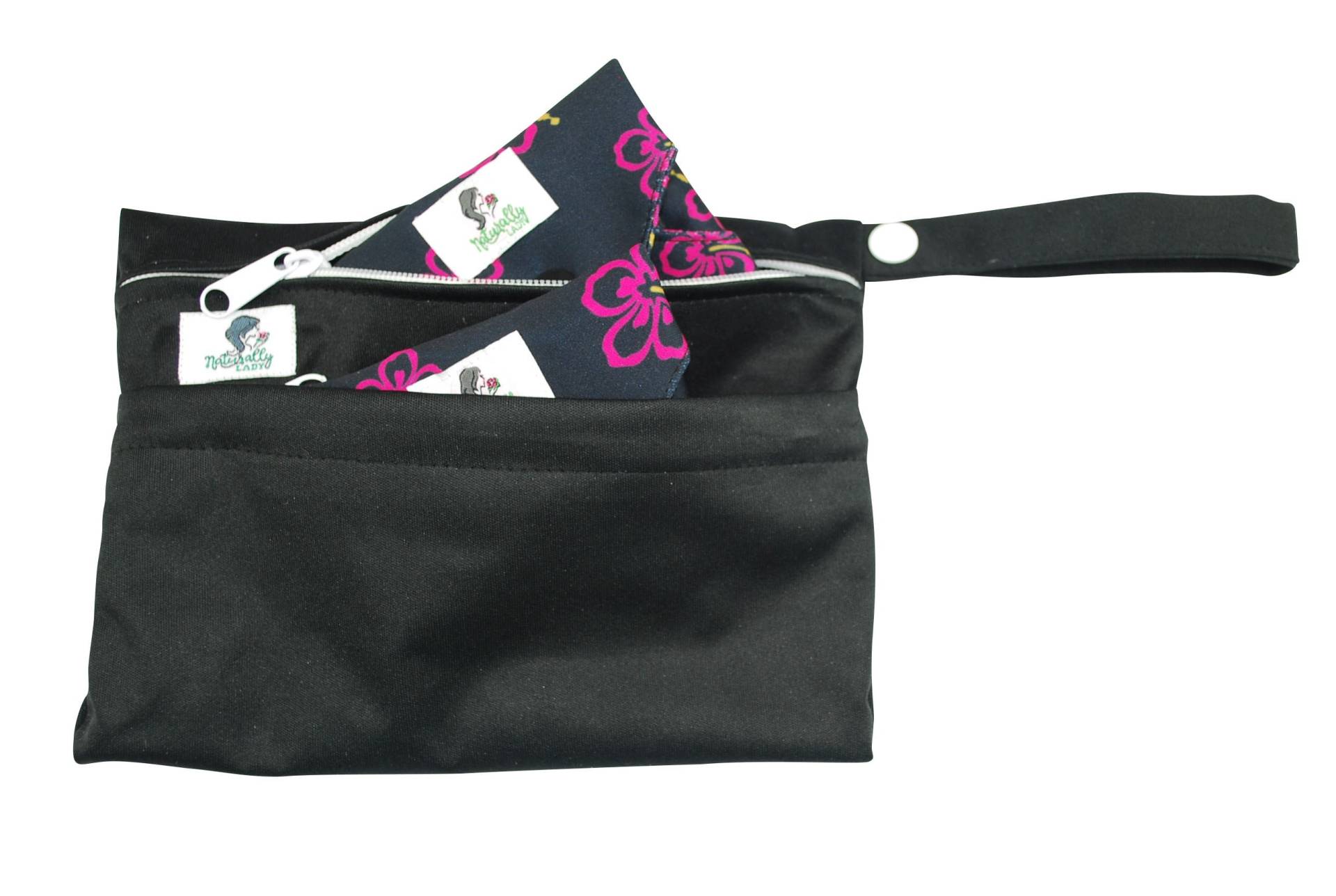 Schwarze Doppeltasche Nasstasche Für Wiederverwendbare Waschbare Sanitärpads Handtücher von Etsy - NaturallyLady