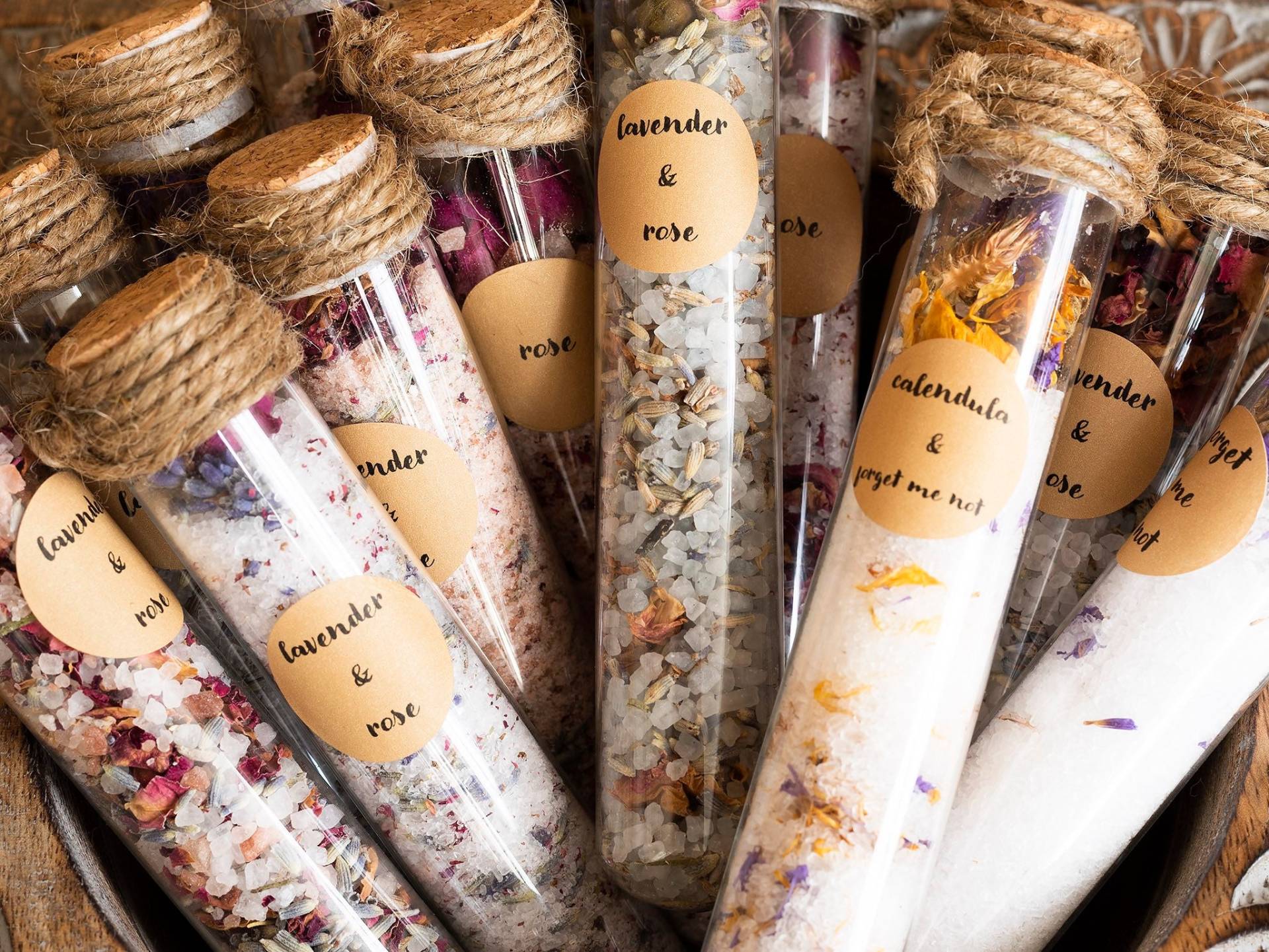 Badesalz Mit Natürlichen Blüten, Reagenzgläser Badesalz, Gastgeschenke, Bitter Himalaya Geschenk Für Mama von Etsy - NatureConnectedGift