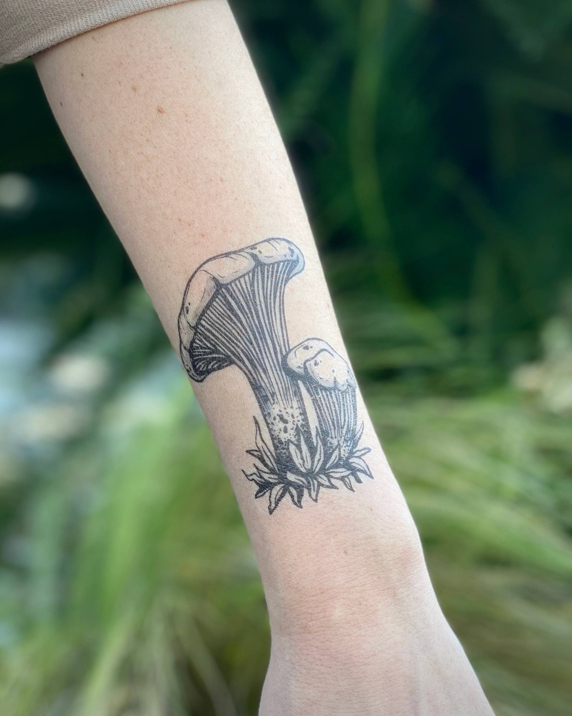 Pfifferling Pilz Temporäre Tattoo Realistisch, Handgezeichnet, Sammler Geschenk von Etsy - NatureTats