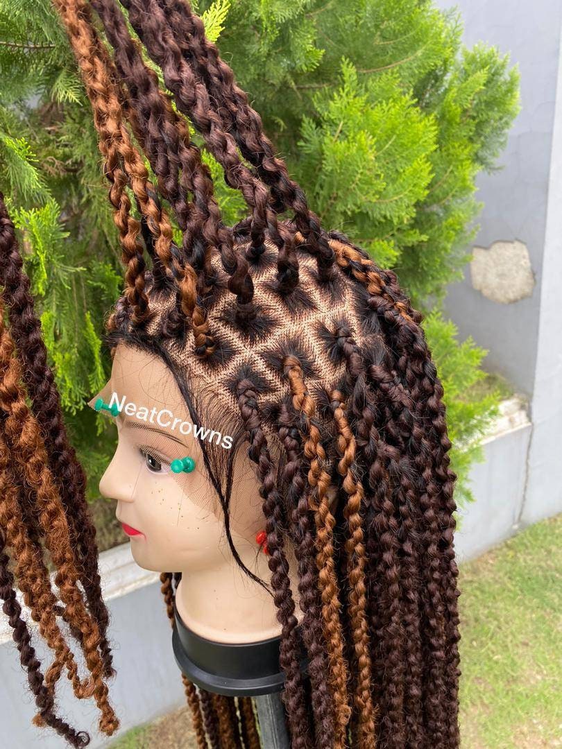 Geflochtene Perücke Cornrows Perücken Knotenlose Zöpfe Leidenschaft Dreht Sich Um Die Volle Spitze Vorne Stammes-Perücke Senegalese von Etsy - NeatCrowns