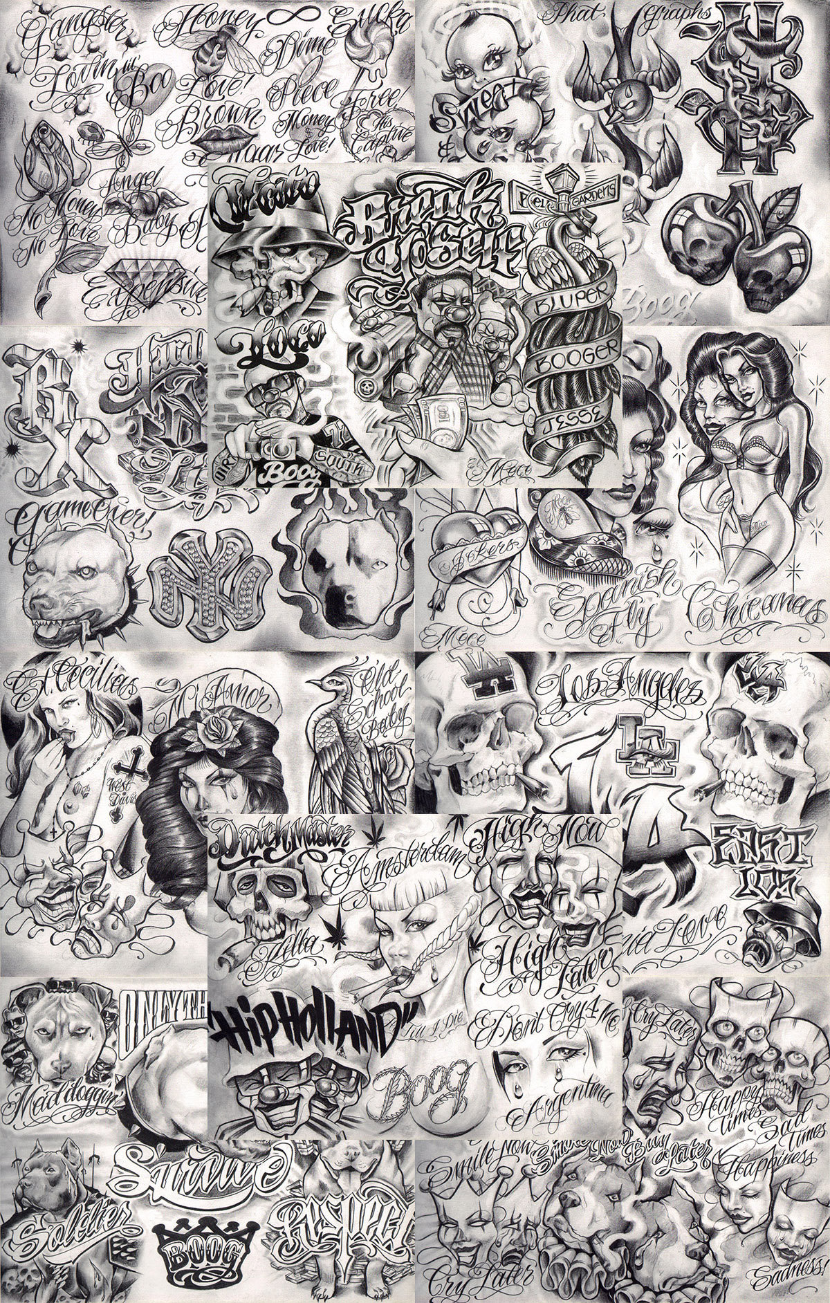 Boog From The Streets With Love Gangsta Style Tattoo Blitz 10 Blatt Set 11x14" B, Lowrider Flash Boog From The Streets With Love Gangsta Style Tattoo Blitz 10 Blatt Set 11x14" B, Lowrider Flash von Etsy - NeedfulThingsByMatt