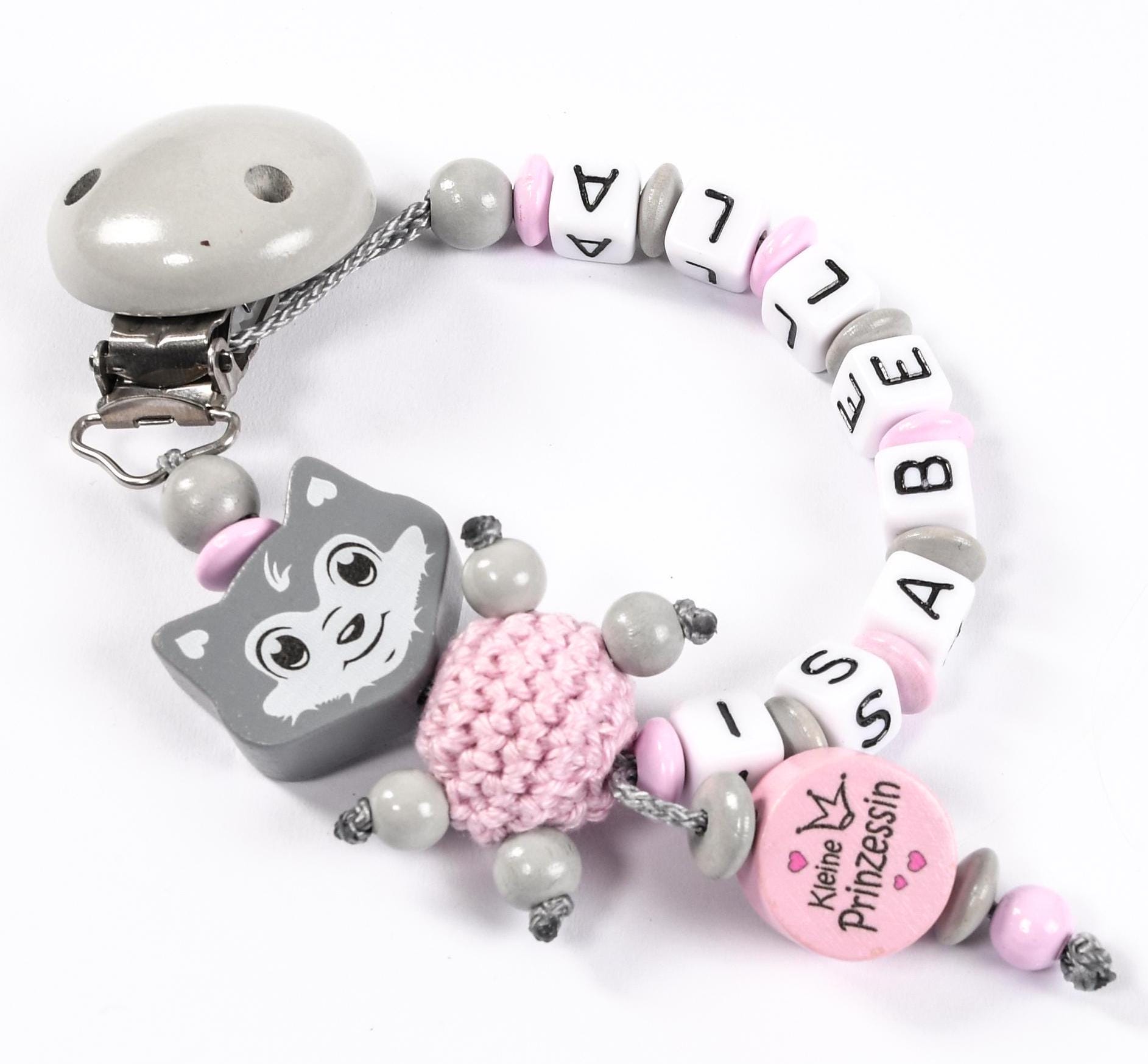 Schnullerkette Mit Namen Für Mädchen Rosa Prinzessin Geschenk Geburt Taufe Babyparty S5 von Etsy - NelinoDesign