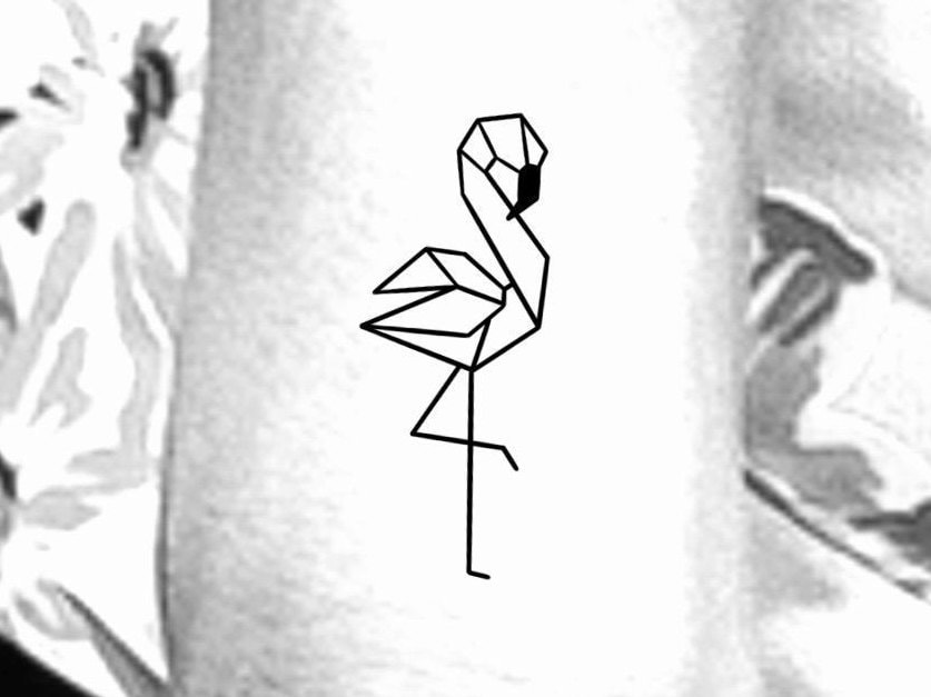 Flamingo Temporäres Tattoo von Etsy - NewYouTattoo