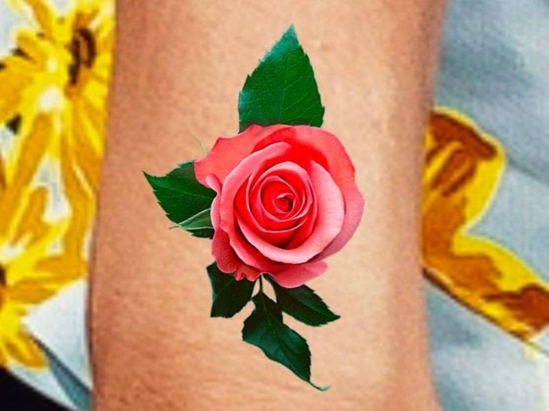Rose Temporäres Tattoo / von Etsy - NewYouTattoo