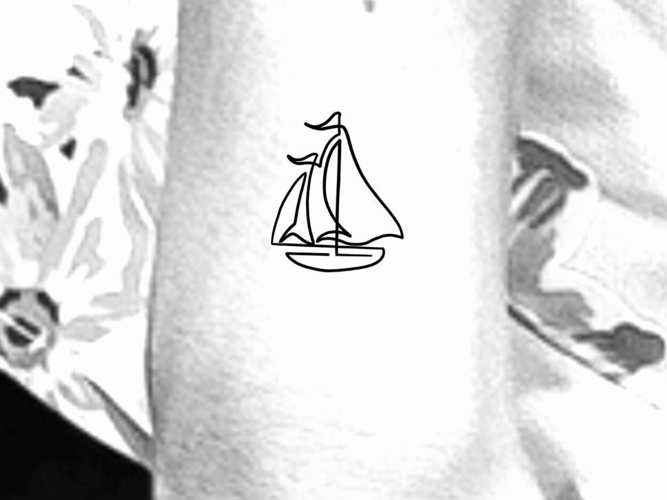 Segelboot Temporäres Tattoo/Boot Wasser Segel Tattoo Ozean Strand Handgelenk Arm von Etsy - NewYouTattoo