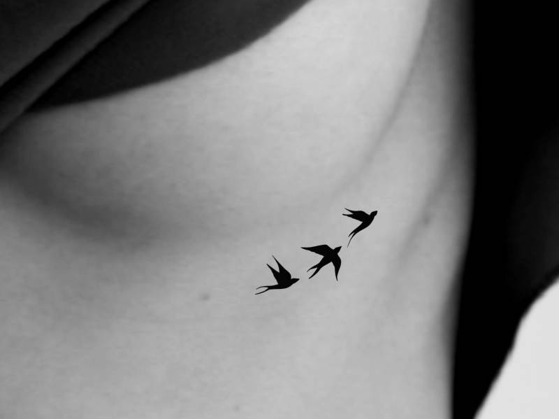 Silhouette Vögel Temporäres Tattoo von Etsy - NewYouTattoo