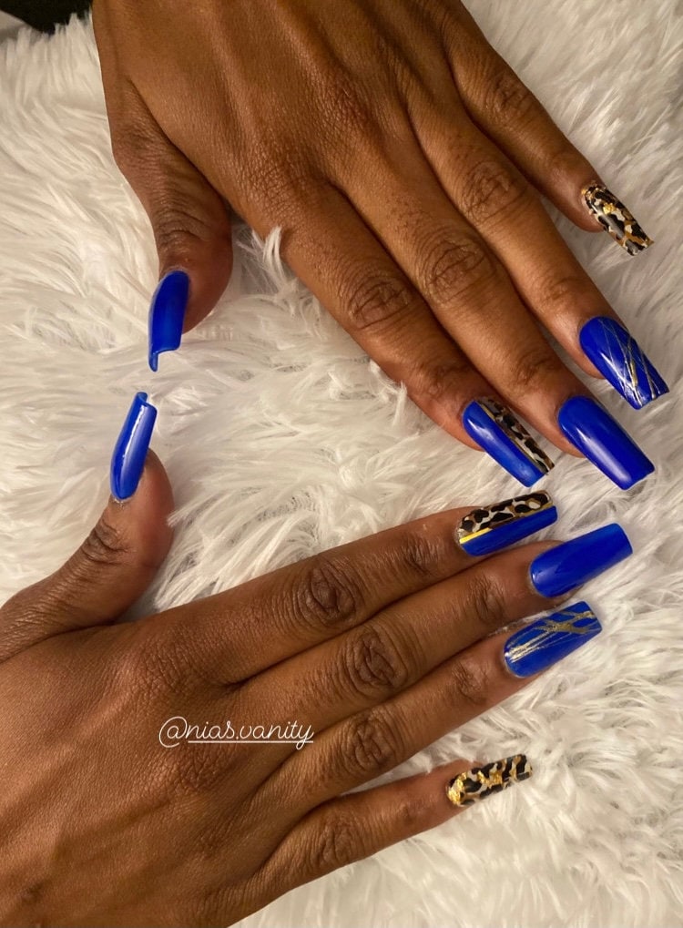 Royal Blue Leopard Set von Etsy - NiasVanity