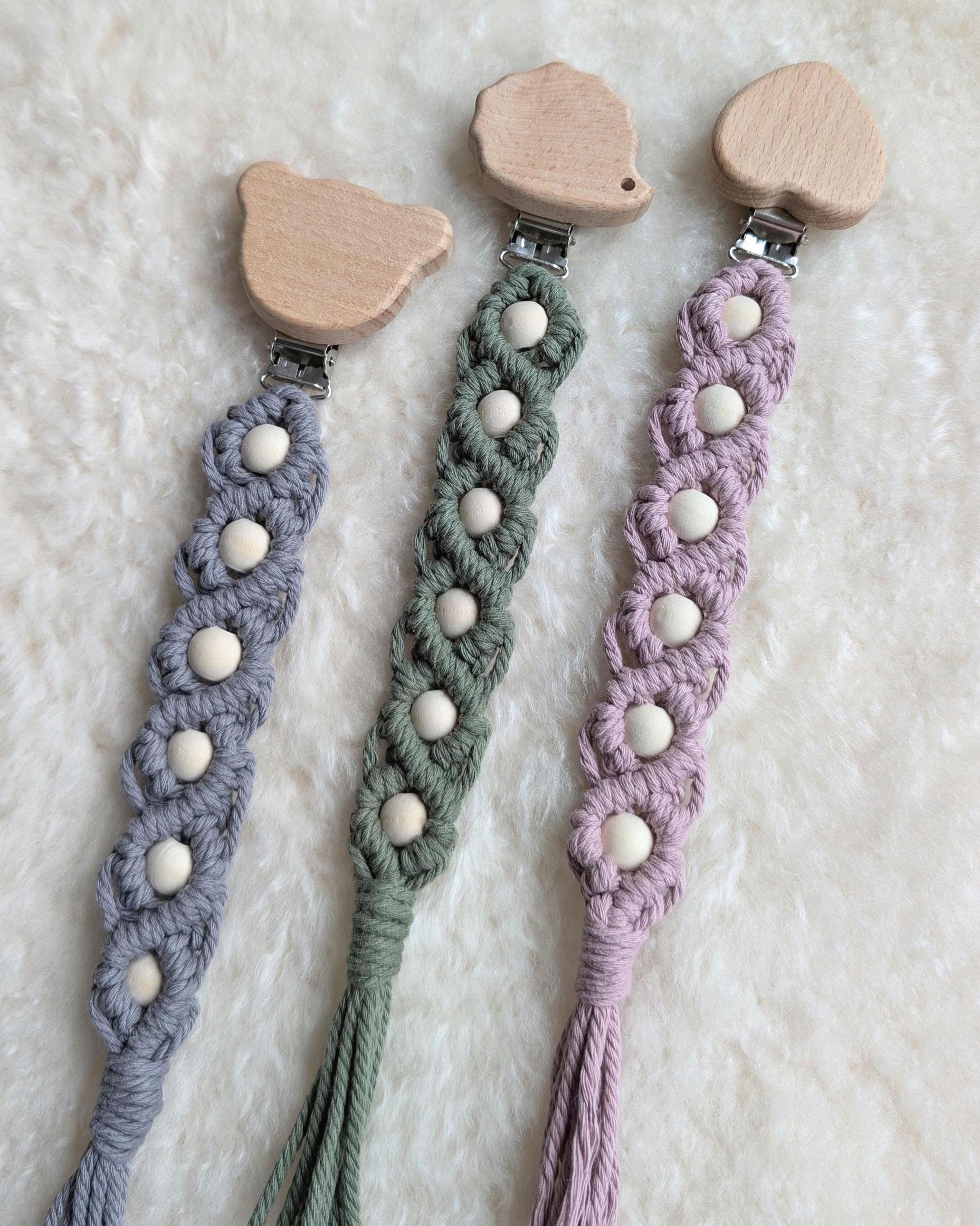 Schnullerkette Holzperlen, 100% Baumwolle, Oekotex Standard von Etsy - NikaHomeDesign