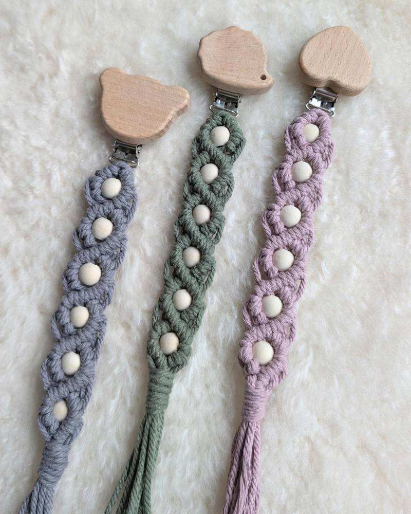 Schnullerkette Holzperlen, 100% Baumwolle, Oekotex Standard von Etsy - NikaHomeDesign