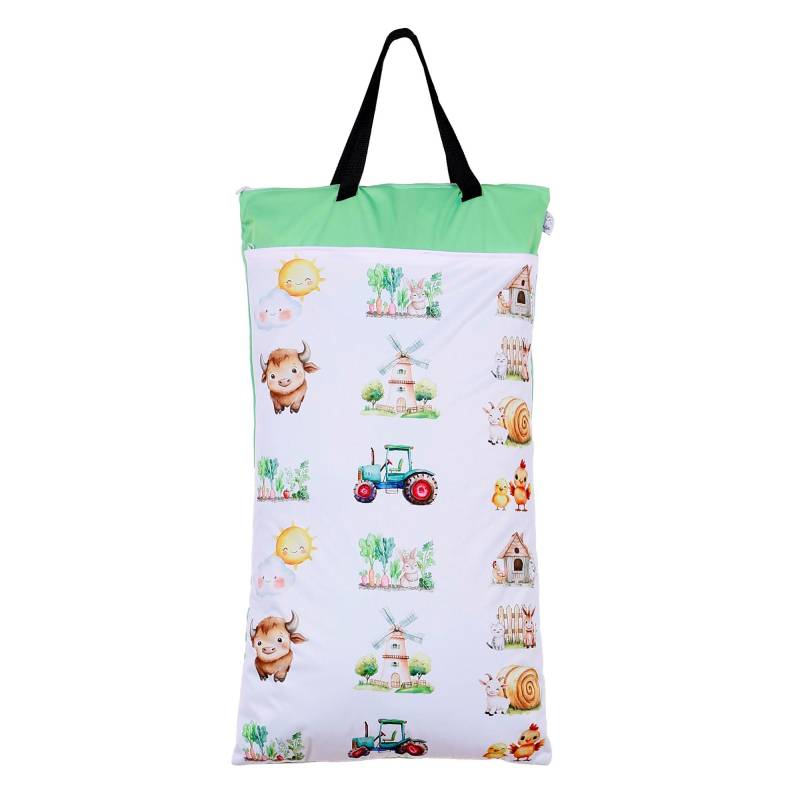 Nilpfi Xxl Wetbag "Farm-2" Nasstasche Für Kita, Schwimmtasche Badesachen, Als Geschenk Baby, Kita, Kindergarten von Etsy - NilpfiKreationen