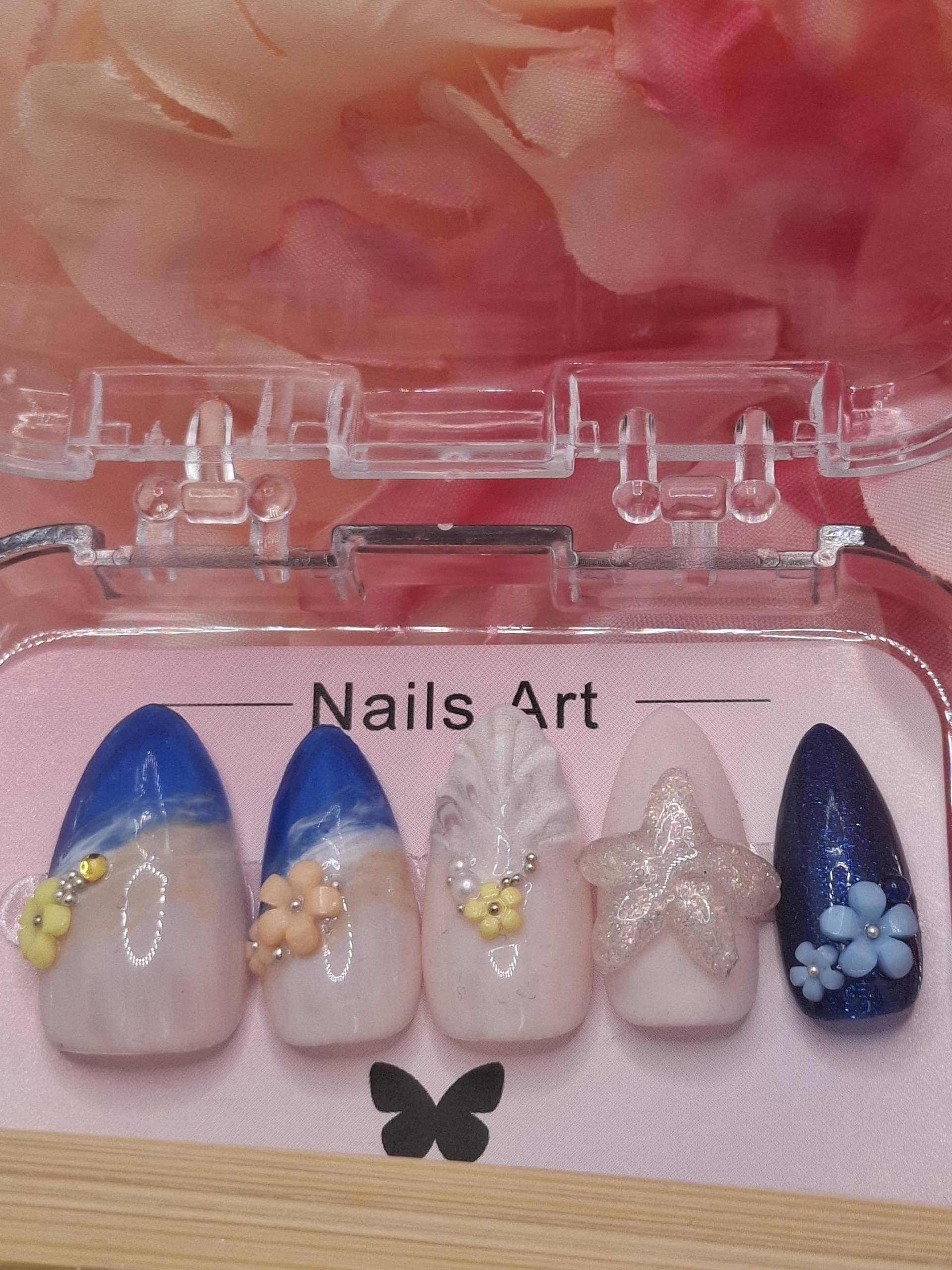 Press On Nails, 3D Seastar , Press Nägel, Sommer von Etsy - NiphiliasNails