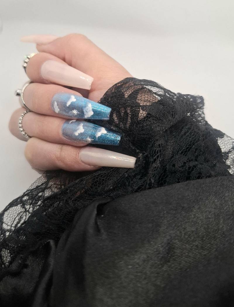 Press On Nails, Cat Eye Magic Sky, Press Nägel von Etsy - NiphiliasNails