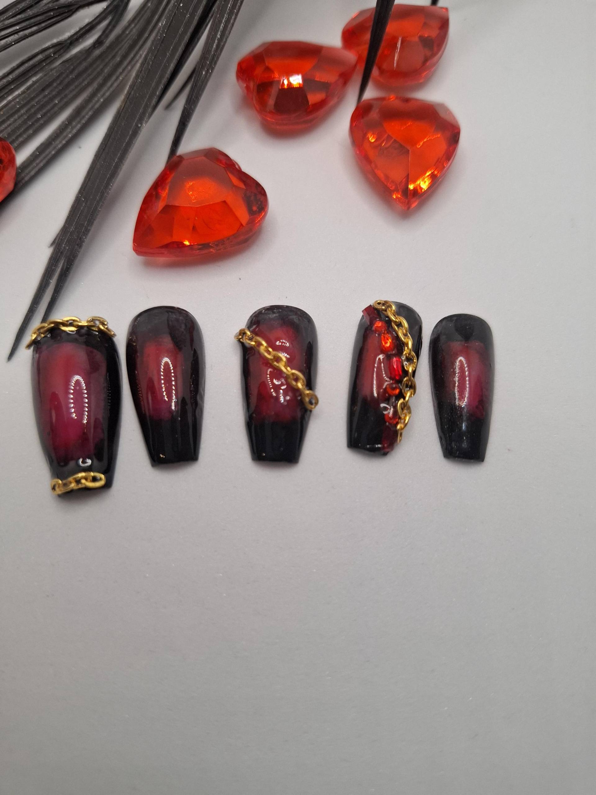 Press On Nails, Gothic Kettendesign, Press Nägel von Etsy - NiphiliasNails