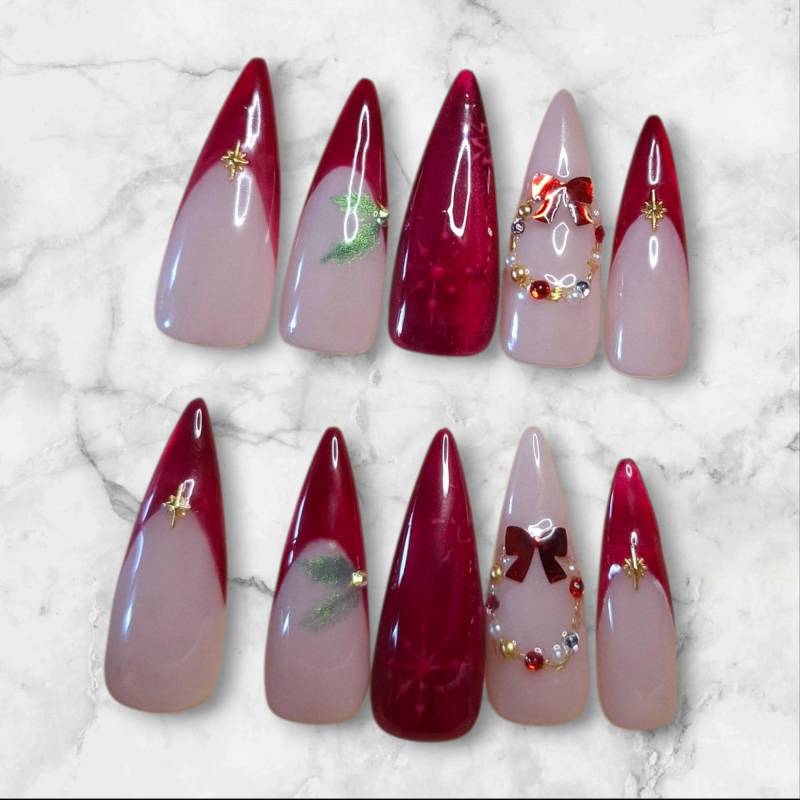 Press On Nails, Santas Secret, Cat Eye, Press Nägel, Winter, Weihnachten, Christmas, Long, Short, Medium Press On Nails, Santas Secret, Cat Eye, Press Nägel, Winter, Weihnachten, Christmas, Long, Short, Medium von Etsy - NiphiliasNails