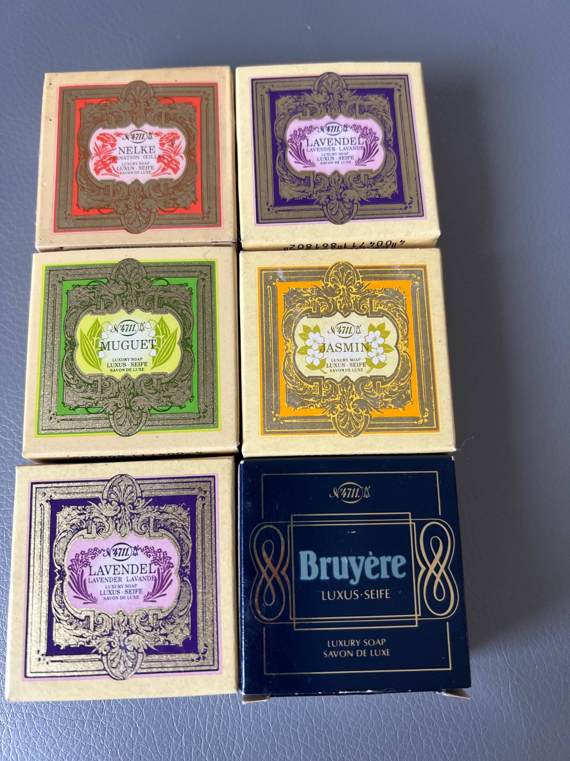 Vintage 4711 Luxus Seifen Set Nelke, Lavendel, Jasmin, Muguet | West Germany von Etsy - NostalgiaBoutiqueR