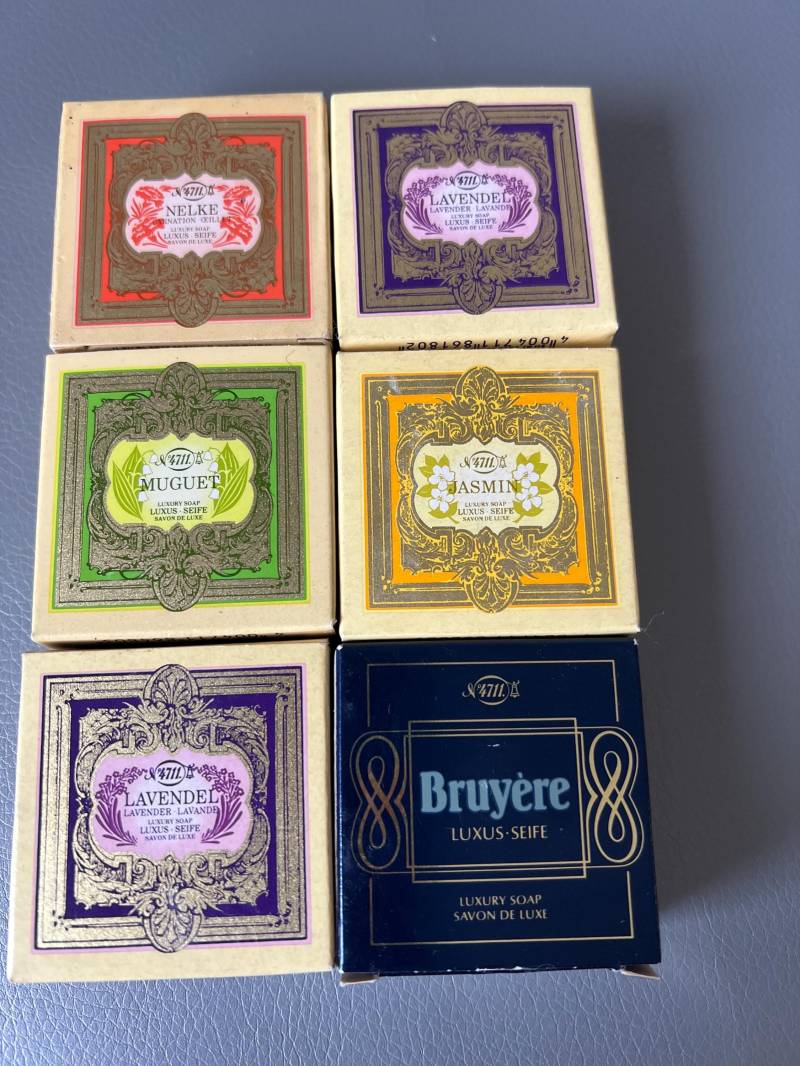 Vintage 4711 Luxus Seifen Set Nelke, Lavendel, Jasmin, Muguet | West Germany von Etsy - NostalgiaBoutiqueR