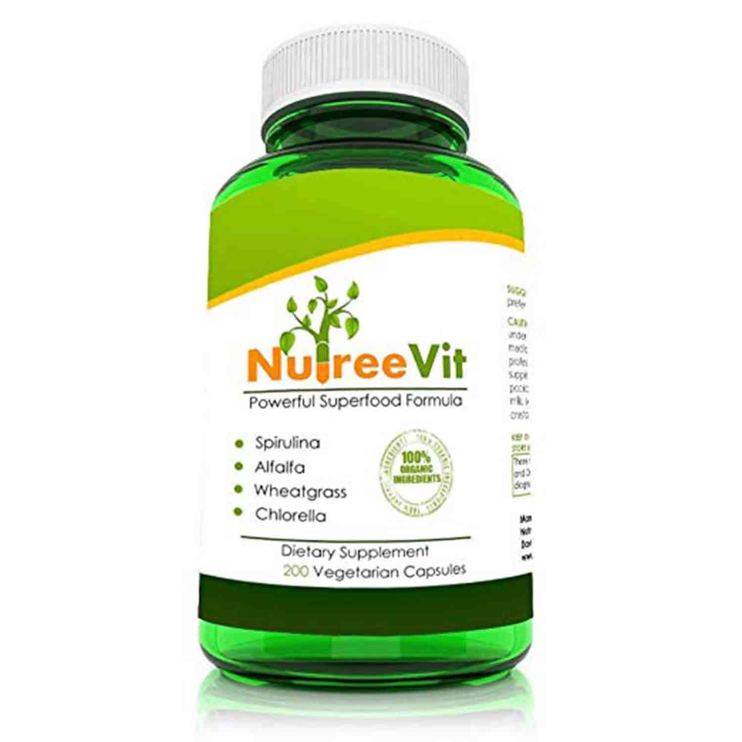 Pure Oranic Spirulina + Luzerne Weizengras Chlorella Kapseln | 500 Mg von Etsy - NutreeVit