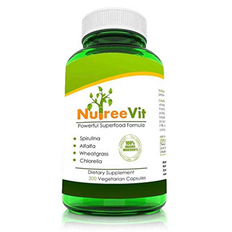 Pure Oranic Spirulina + Luzerne Weizengras Chlorella Kapseln | 500 Mg von Etsy - NutreeVit