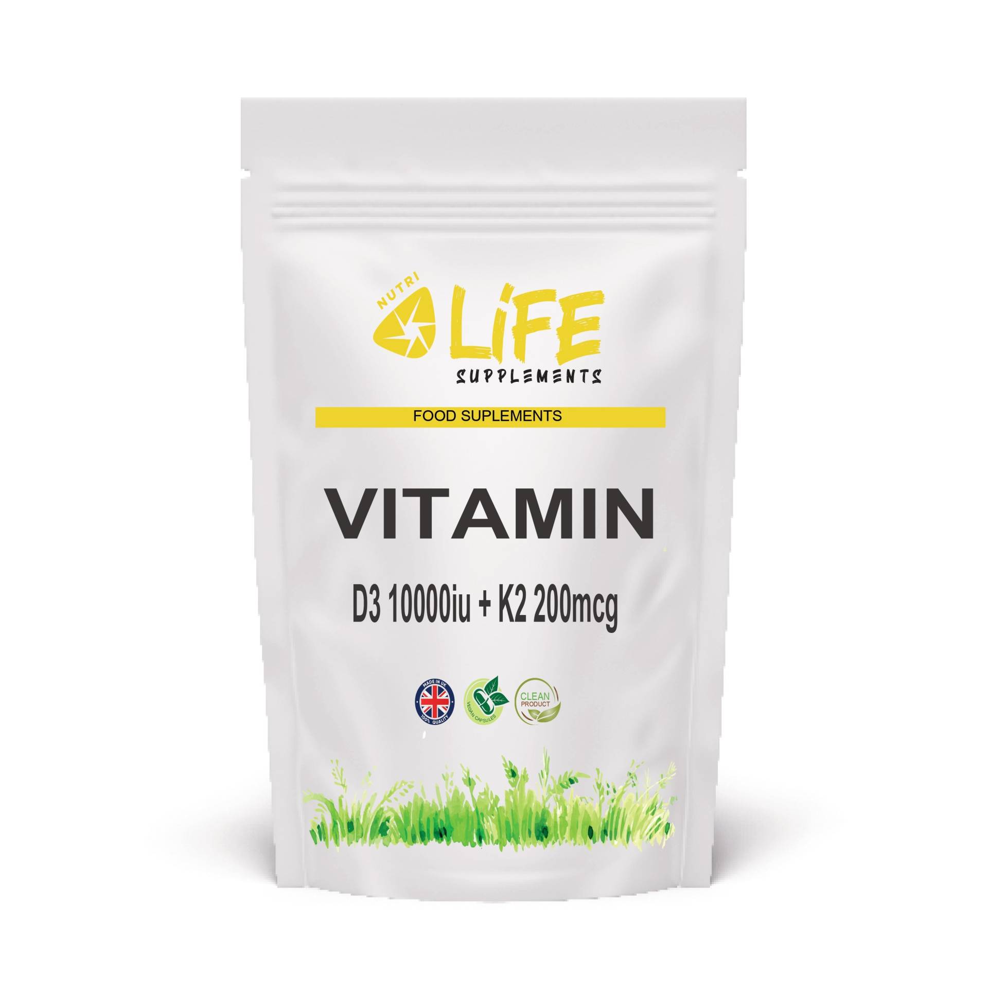 Vitamin D3 10000 Ie Und K2 Mk7 200Mcg - Vegan Capsules Uk Bestes Natürliches Pulver von Etsy - NutriLifeSupplements