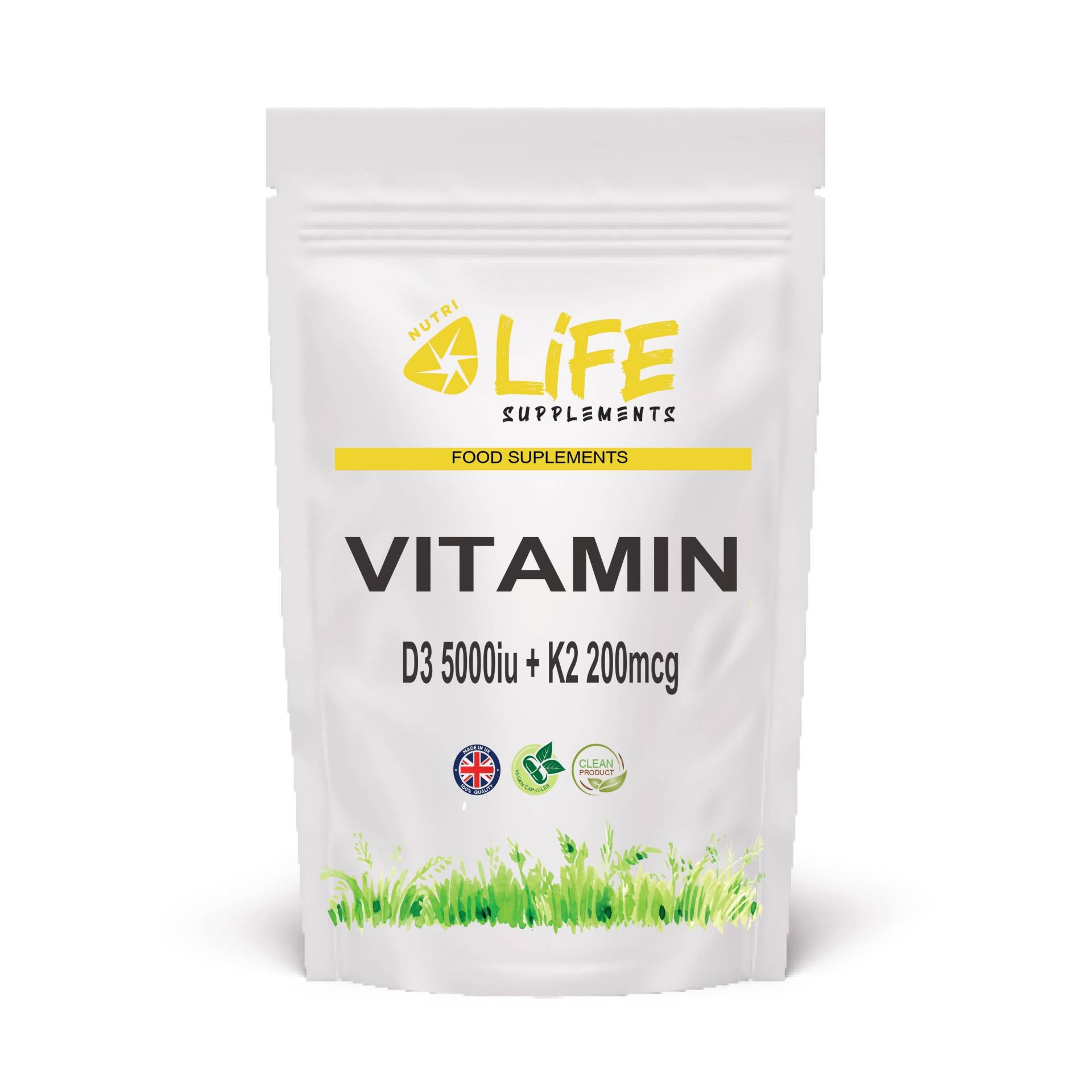 Vitamin D3 5000Iu Und K2 Mk7 200Mcg - Vegan Capsules Uk Bestes Natürliches Pulver von Etsy - NutriLifeSupplements