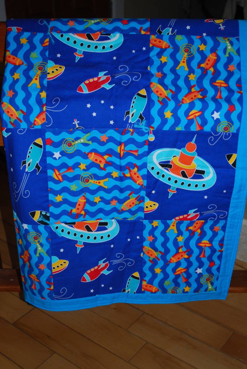 Raumschiff Säugling Quilt Raumschiff Säugling Quilt von Etsy - OakhavenDesigns
