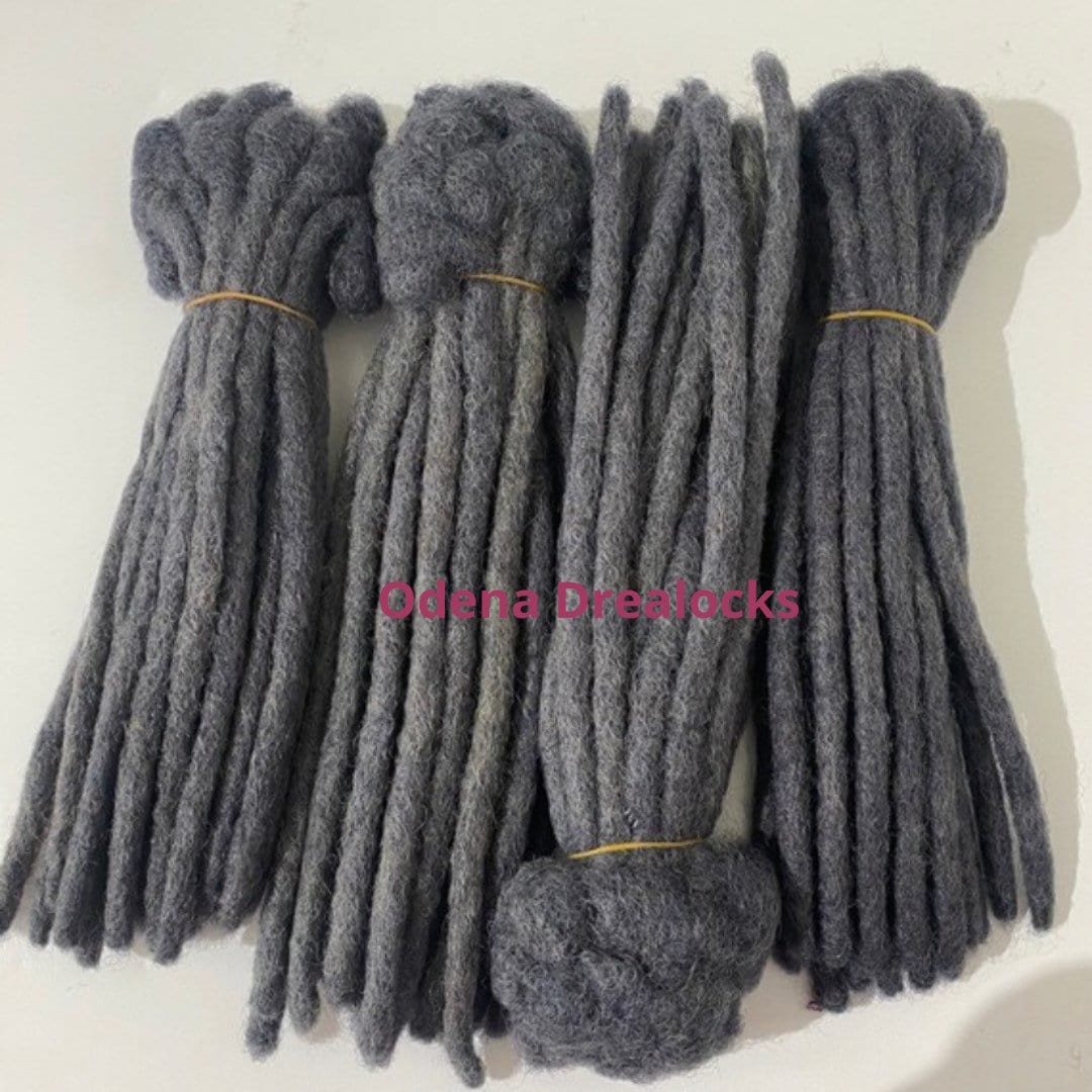 12 Zoll 1, 2cm Deep Grey Blueish Colour Human Hair Locs Extensions 100% Dreadlock Locken Erweiterungen 80stück von Etsy - Odenadreadlocks