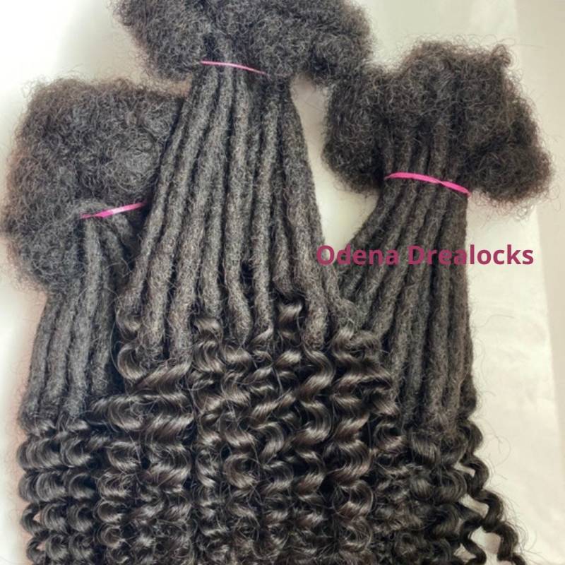 8Inches 0, 4cm Dreads 100%human Hair Extension 60stk 3Bundles Natürliche Schwarze Dreadlocks Mit Lockigen Enden von Etsy - Odenadreadlocks