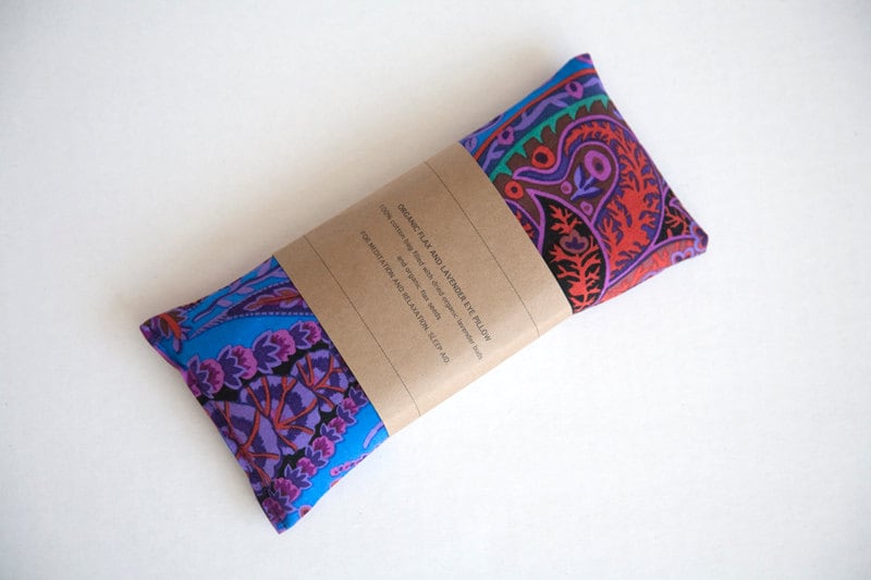 Flachs Augenkissen - Neon Blau Paisley Yoga Prop Zen Aromatherapie Bio Kissen Lavendel von Etsy - OhMyLavender