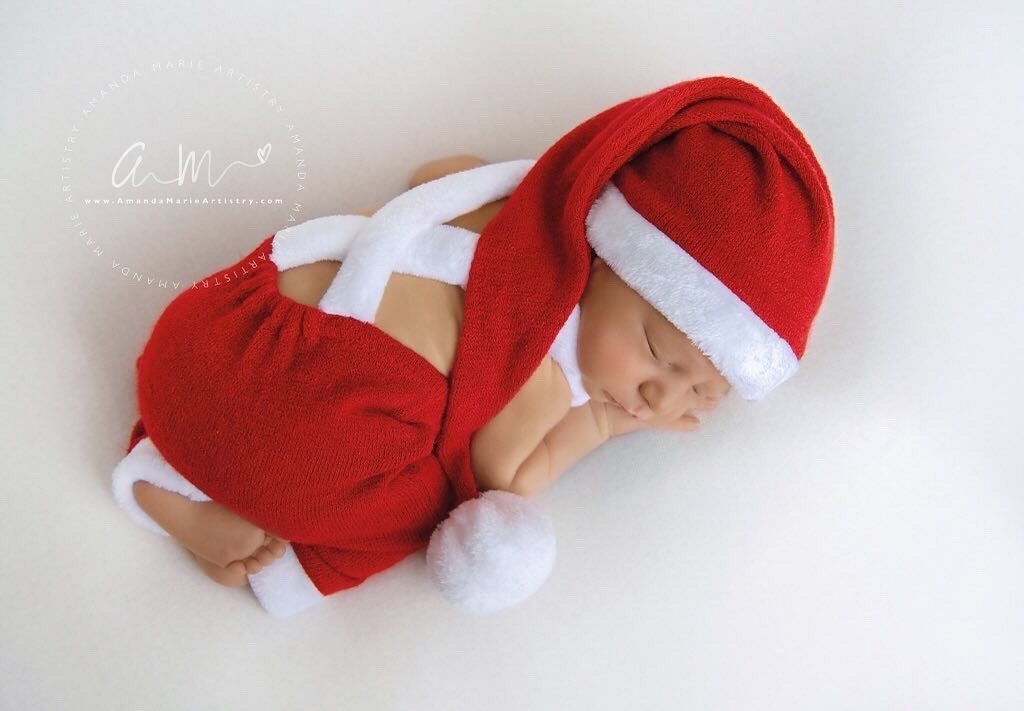 Neugeborenen Mädchen Jungen Outfit Neugeborene Rot Und Weiße Strampler Mütze Neugeborenen-Set Urlaubsfotografie. Sofort Versandfertig von Etsy - OlgaBabyProps