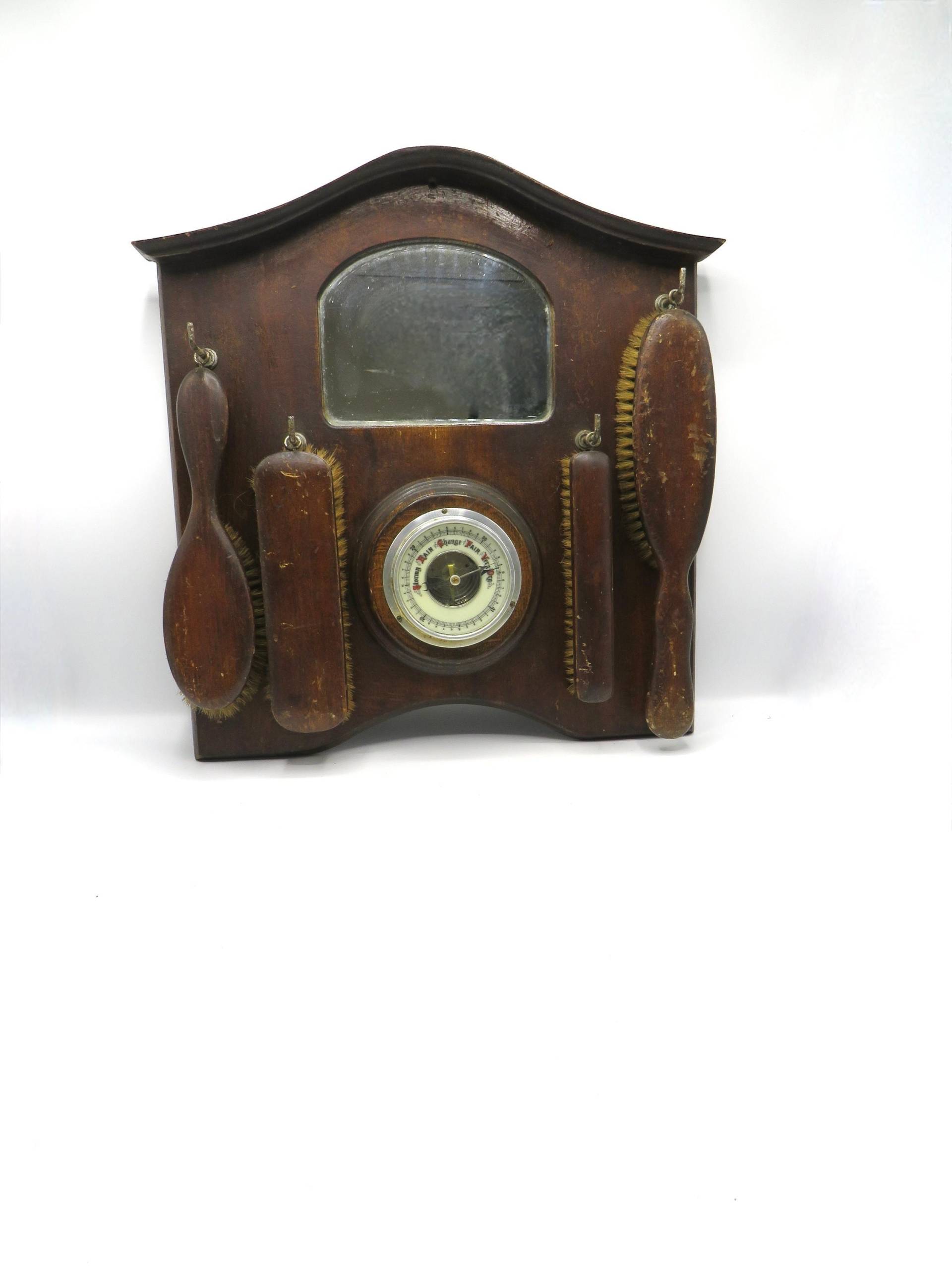 Vintage Barometer Wäschepinsel Set/Mid Century Holz Wandspiegel Kleiderbürsten 1900Er Jahre Pinsel Schön | A von Etsy - OnlineRetroEmporium